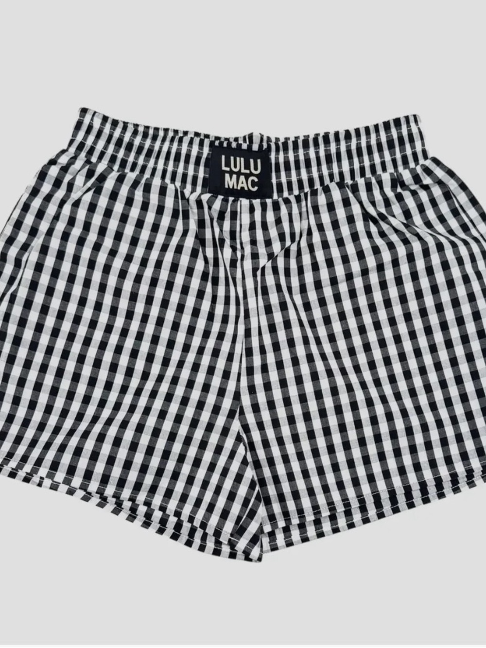 Lulu Mac Black & White Gingham Athletic Shorts